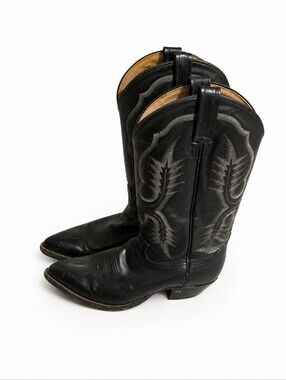 Tony Lama Style 2916 Black Western Cowboy Boots – Men’s Size 9E Vintage